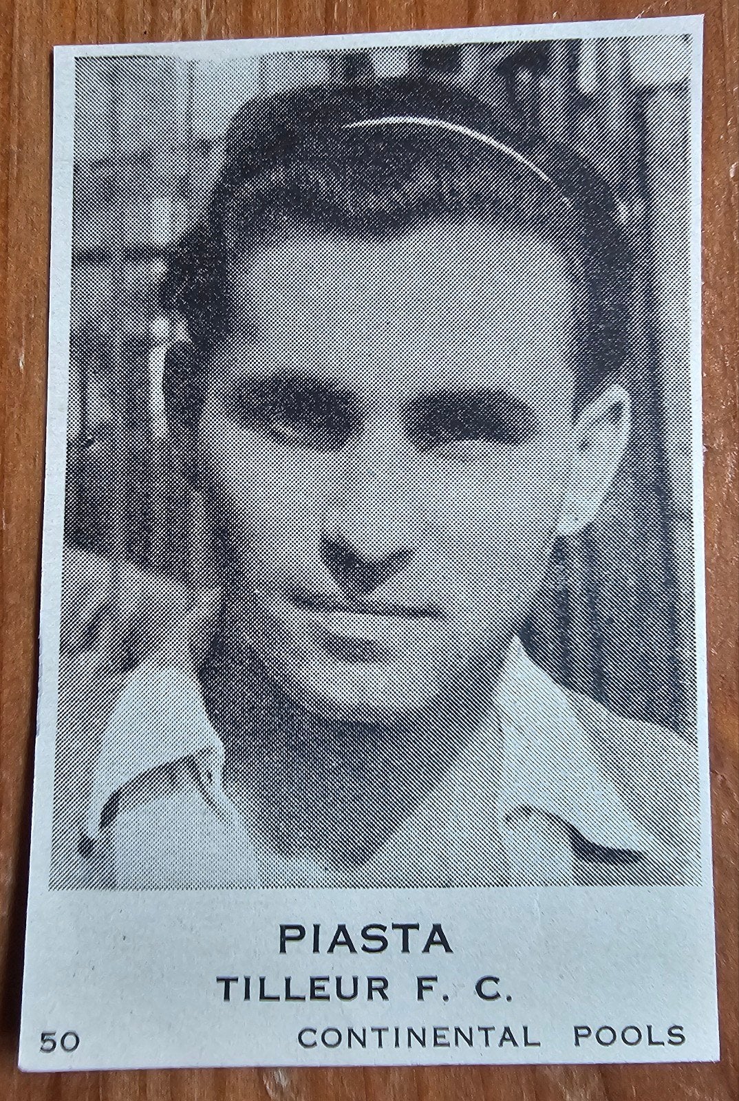1947 Continental (pre panini) #50 Piasta Tilleur Voetbal!, Ophalen of Verzenden, Zo goed als nieuw, Plaatje