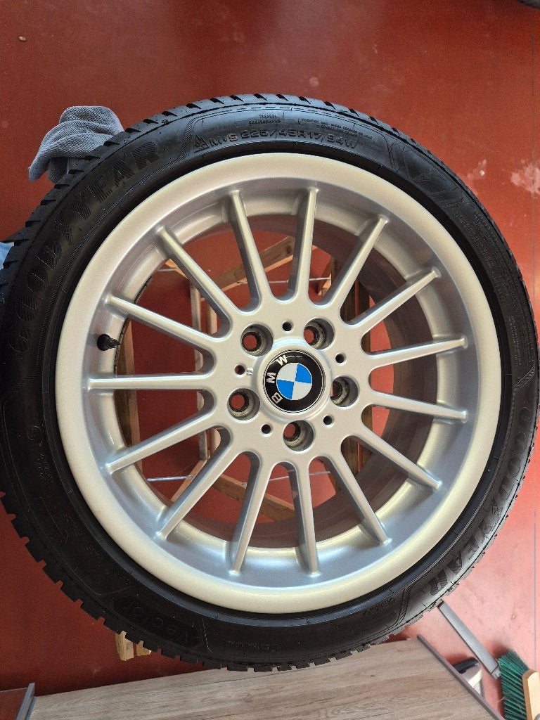 BMW Style 32 17" velgen met zgan Goodyear Vector 4seasons, Ophalen, Gebruikt, Banden en Velgen, 17 inch