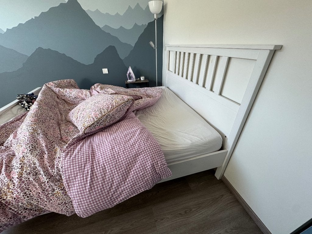 Ikea Bed, Ophalen, Gebruikt, Wit, Tweepersoons