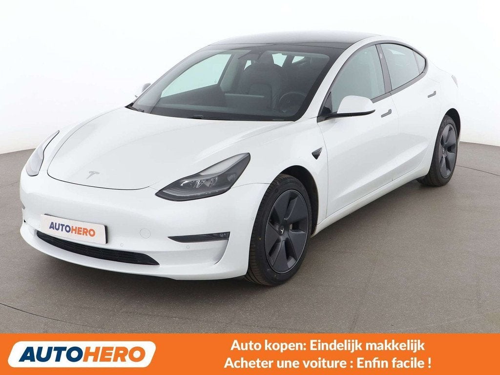 Tesla Model 3 Long Range Dual Long Range Dual AWD (bj 2021), Auto's, Tesla, 4 deurs, Gebruikt, Wit, Leder