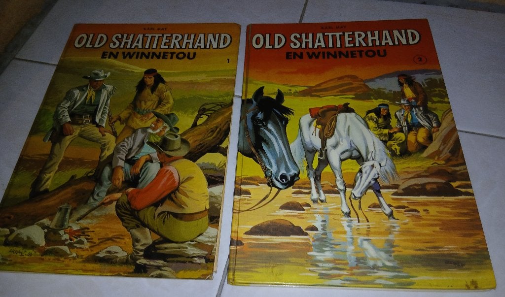 Old Shatterhand & Winnetou, Boeken, Stripverhalen, Gelezen, Ophalen of Verzenden, Juan Arranz, Meerdere stripboeken
