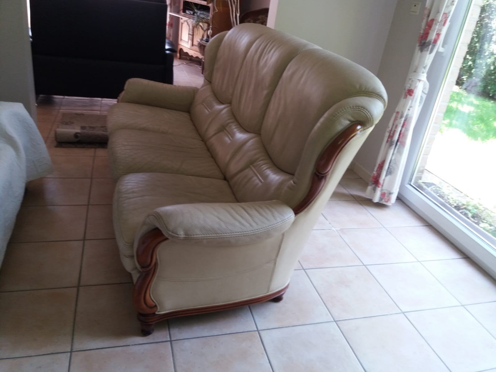 Bank en fauteuil in de woonkamer, Ophalen, Gebruikt, 150 tot 200 cm, Vierpersoons of meer
