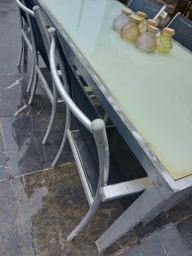 Table et 6 chaises, Enlèvement, Utilisé, Rectangulaire, Aluminium