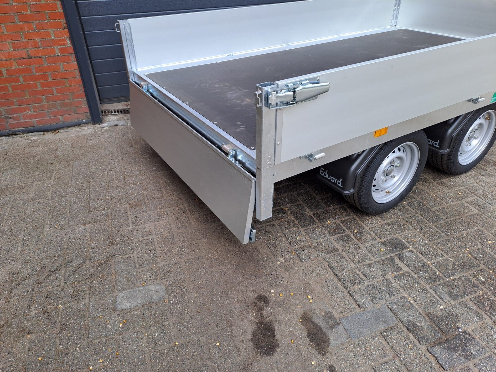 Aanhanger dubbelasser plateauwagen 256x150, Ophalen, Nieuw