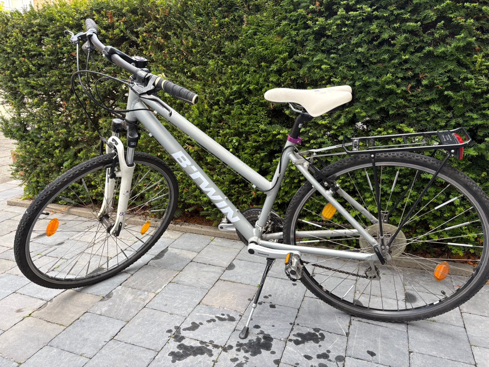 Vélo femme VTC - 24 vitesses - Suspension - Porte bagage, Vélos & Vélomoteurs, Autres marques, Frein sur jante, Enlèvement, Utilisé