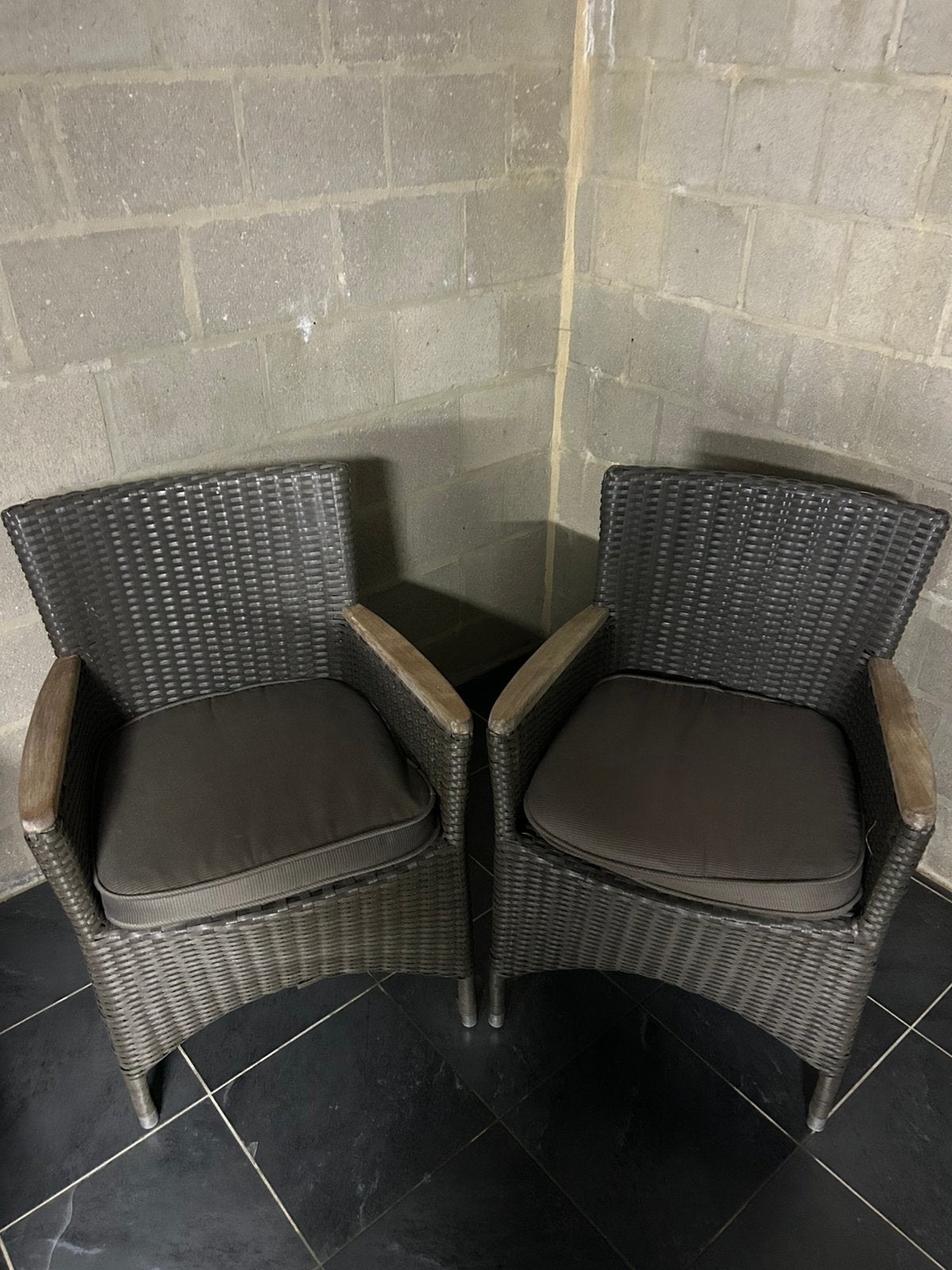 Terras stoel (6 stuks), Tuin en Terras, Ophalen, Gebruikt, Wicker, Stoel