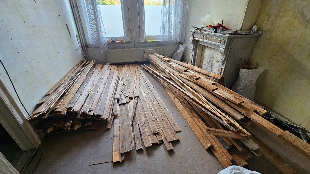 Houten balken renovatie, Doe-het-zelf en Bouw, Hout en Planken, Ophalen, Gebruikt, Balk