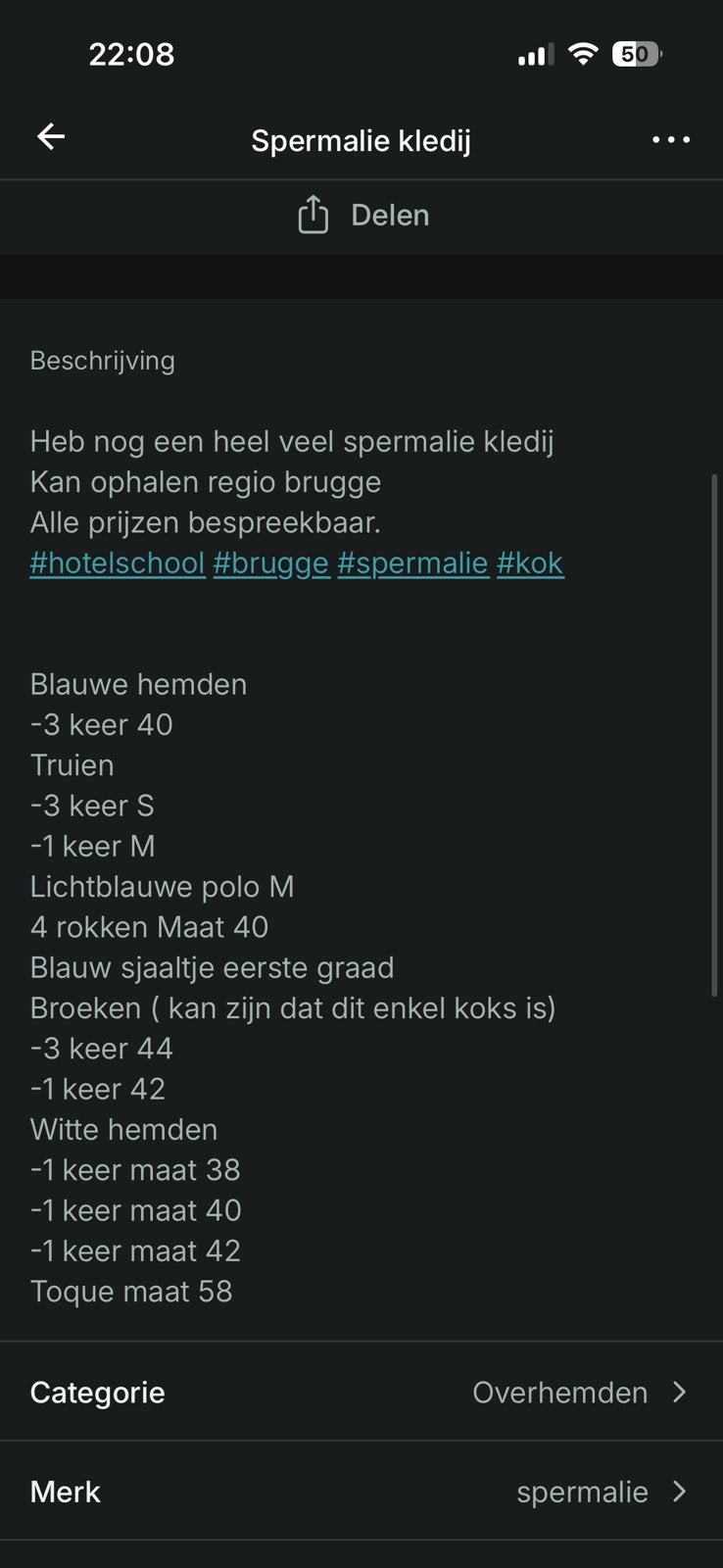 Vêtements et fournitures scolaires de l'hôtel Spermalie, Enlèvement ou Envoi, Comme neuf
