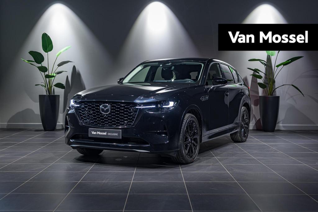 Mazda CX-60 2.5 240kW HOMURA AWD STUUR- EN ZETELVERWARMING |, Auto's, Automaat, Stof, Gebruikt, Zwart