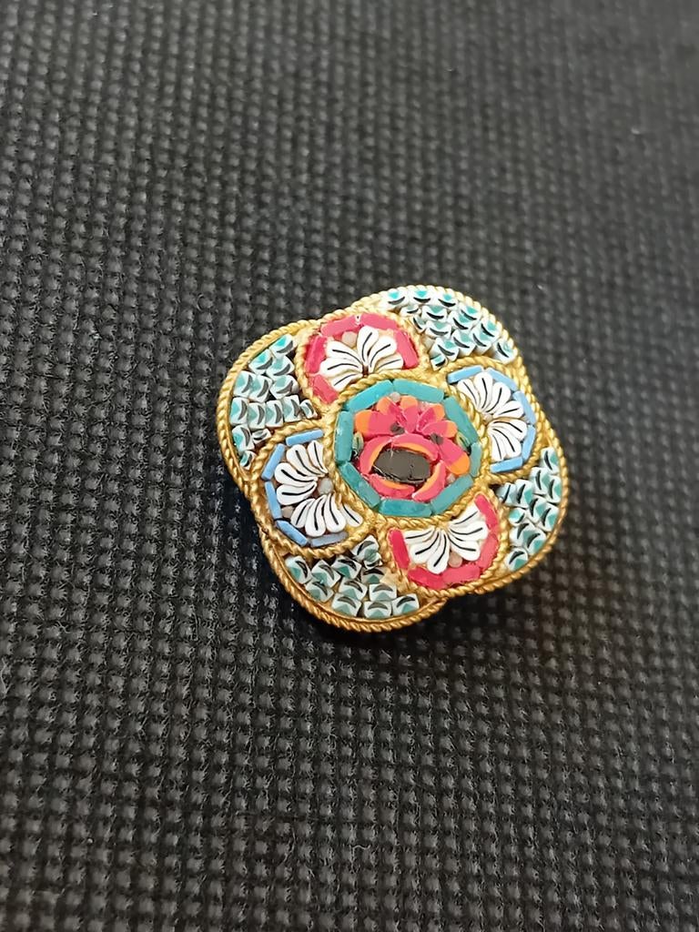 Broche ancienne Micro-Mosaïque Italienne - Parfait état, Envoi