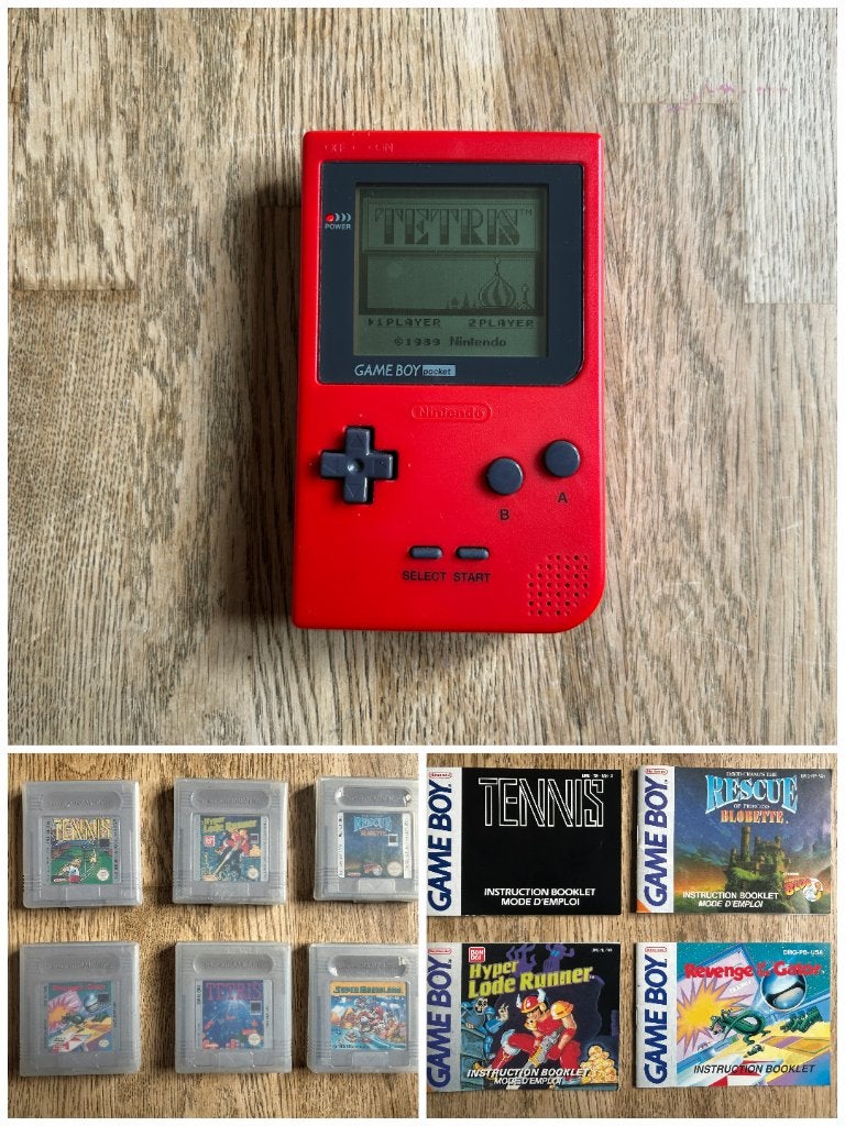 Nintendo Game Boy Pocket Rood + games en beschermcase, Games en Spelcomputers, Spelcomputers | Nintendo Game Boy, Ophalen of Verzenden