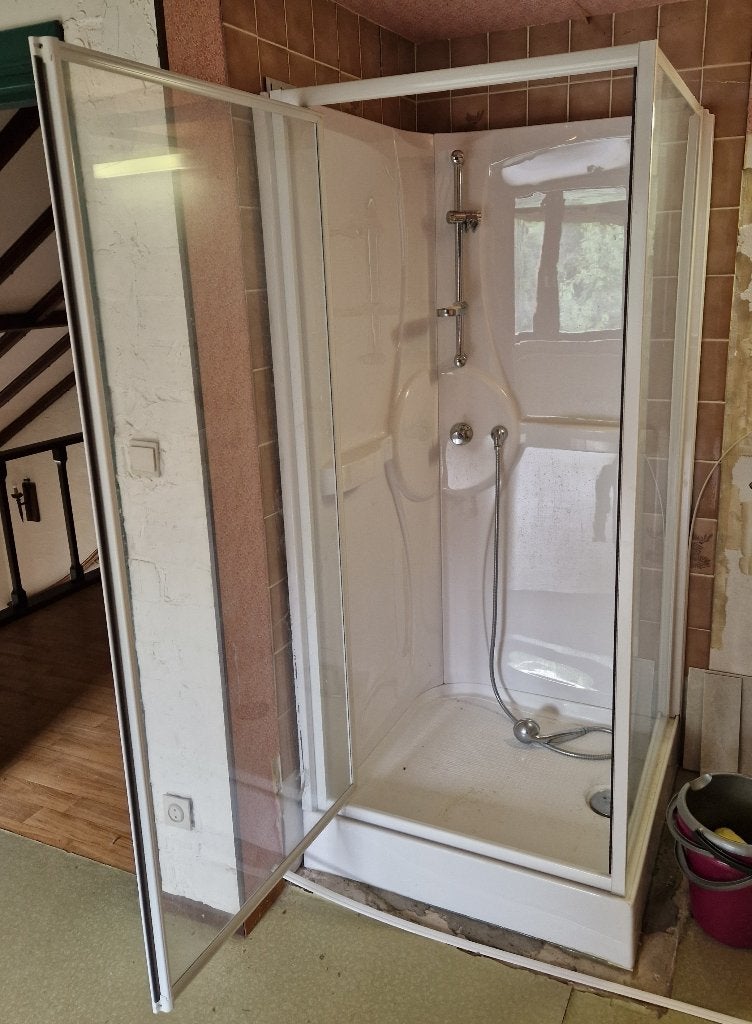 Douchecabine 90 x 90 cm, gedemonteerd, Ophalen, Gebruikt, Met douche
