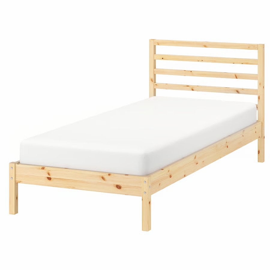 eenpersoonsbed tarva Ikea (optioneel lattenbodem), Maison & Meubles, 90 cm, Scandinavische eenvoud, Une personne, Brun