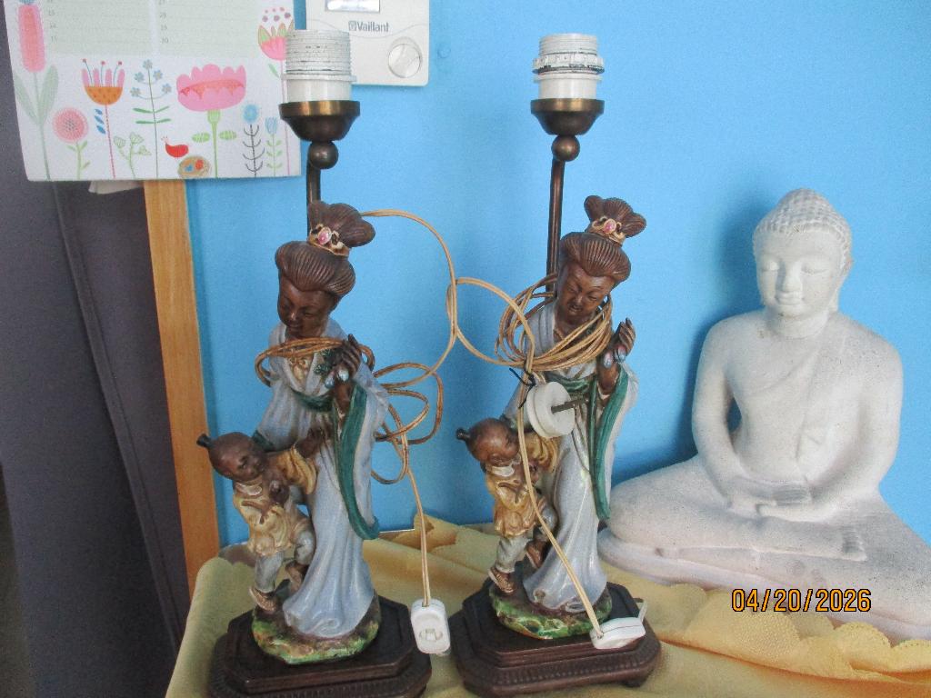 vintage aziatische tafellampen, Ophalen, Gebruikt, Overige materialen, Chinees