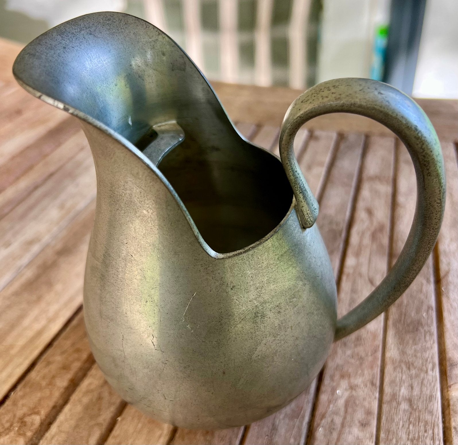 Vintage Selangor Pewter Tinnen Kan met IJsvanger (Ice Lip), Antiek en Kunst, Ophalen