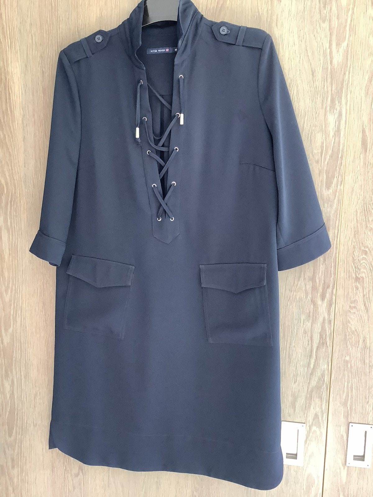 Donkerblauwe jurk maat 40; River woods, Kleding | Dames, Maat 38/40 (M), Blauw, Ophalen of Verzenden, Zo goed als nieuw