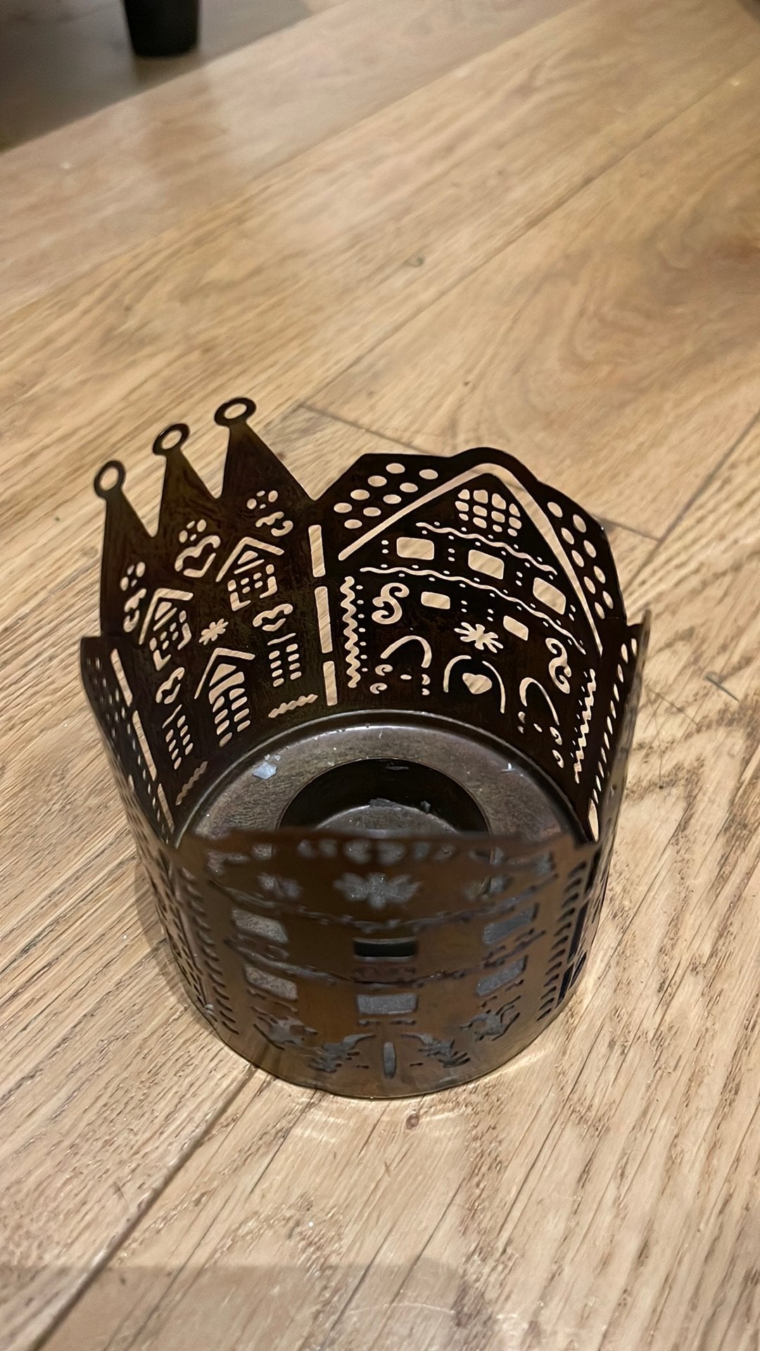 Bougeoir à bougie chauffe-plat petites maisons, Maison & Meubles, Bougeoir pour bougie chauffe-plat, Comme neuf, Brun, Enlèvement