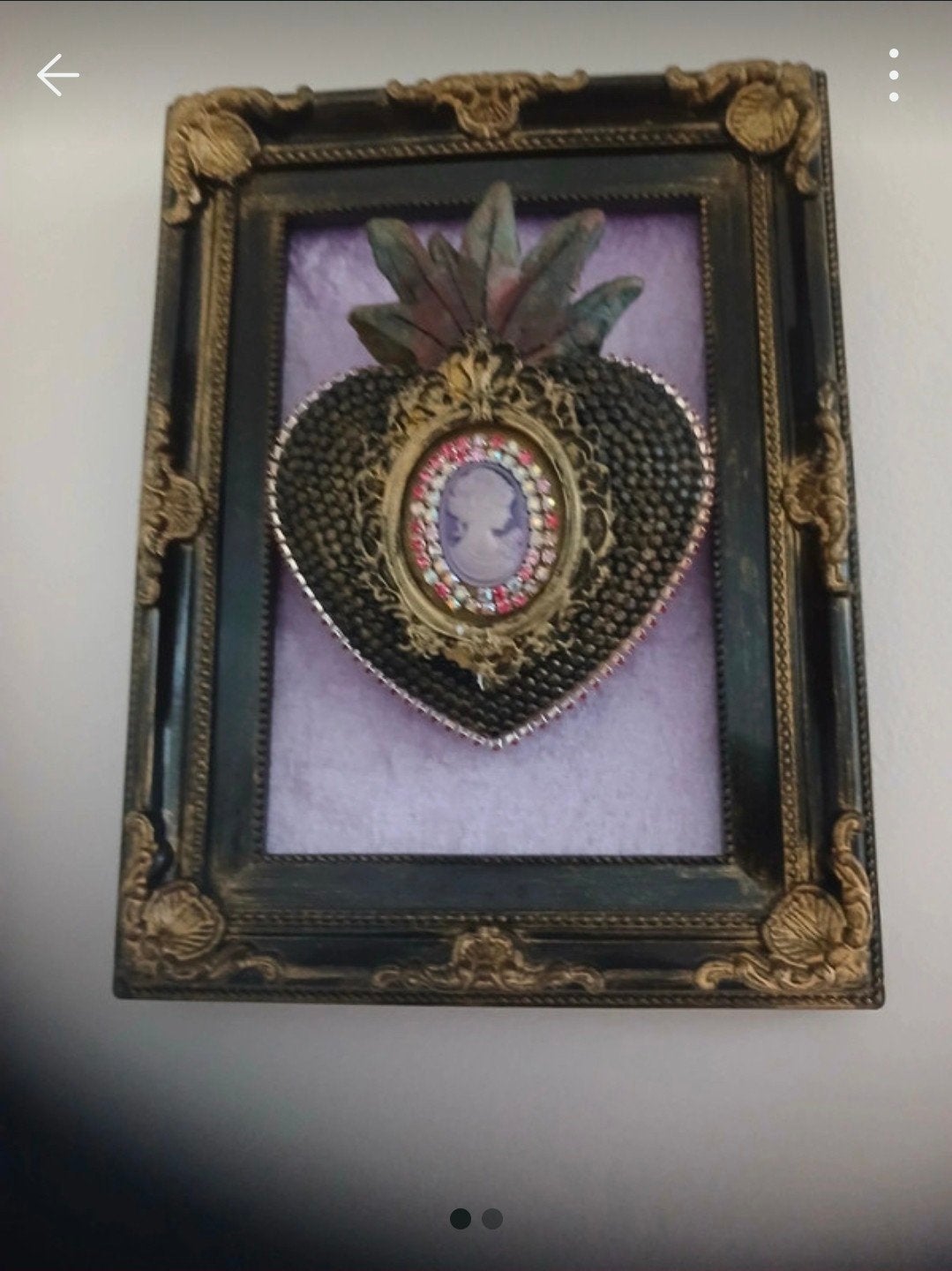 cadre baroque coeur, Fait main, Enlèvement ou Envoi, Utilisé, Bois