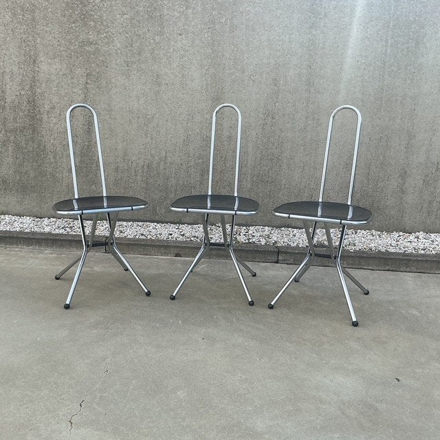 3 Vintage IKEA Isak klapstoelen NIELS GAMMELGAARD, Ophalen, Gebruikt, Zwart
