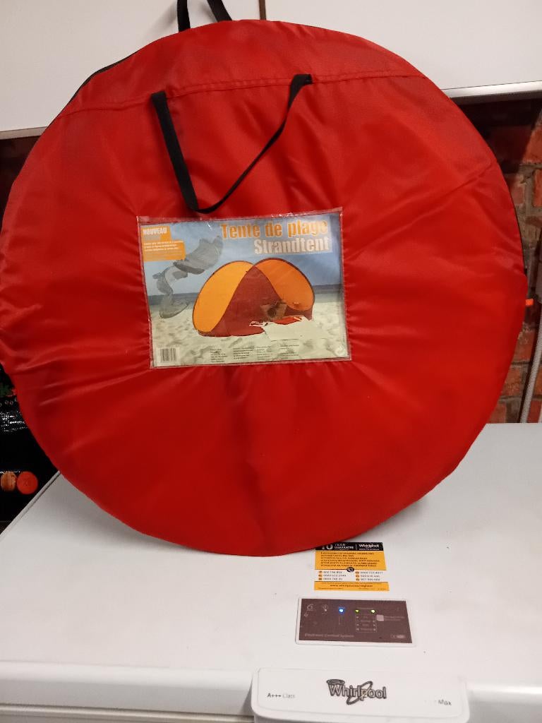 Strandtent oranje/rood NIEUW, 220x220x100 cm. Pop up, Ophalen, Nieuw