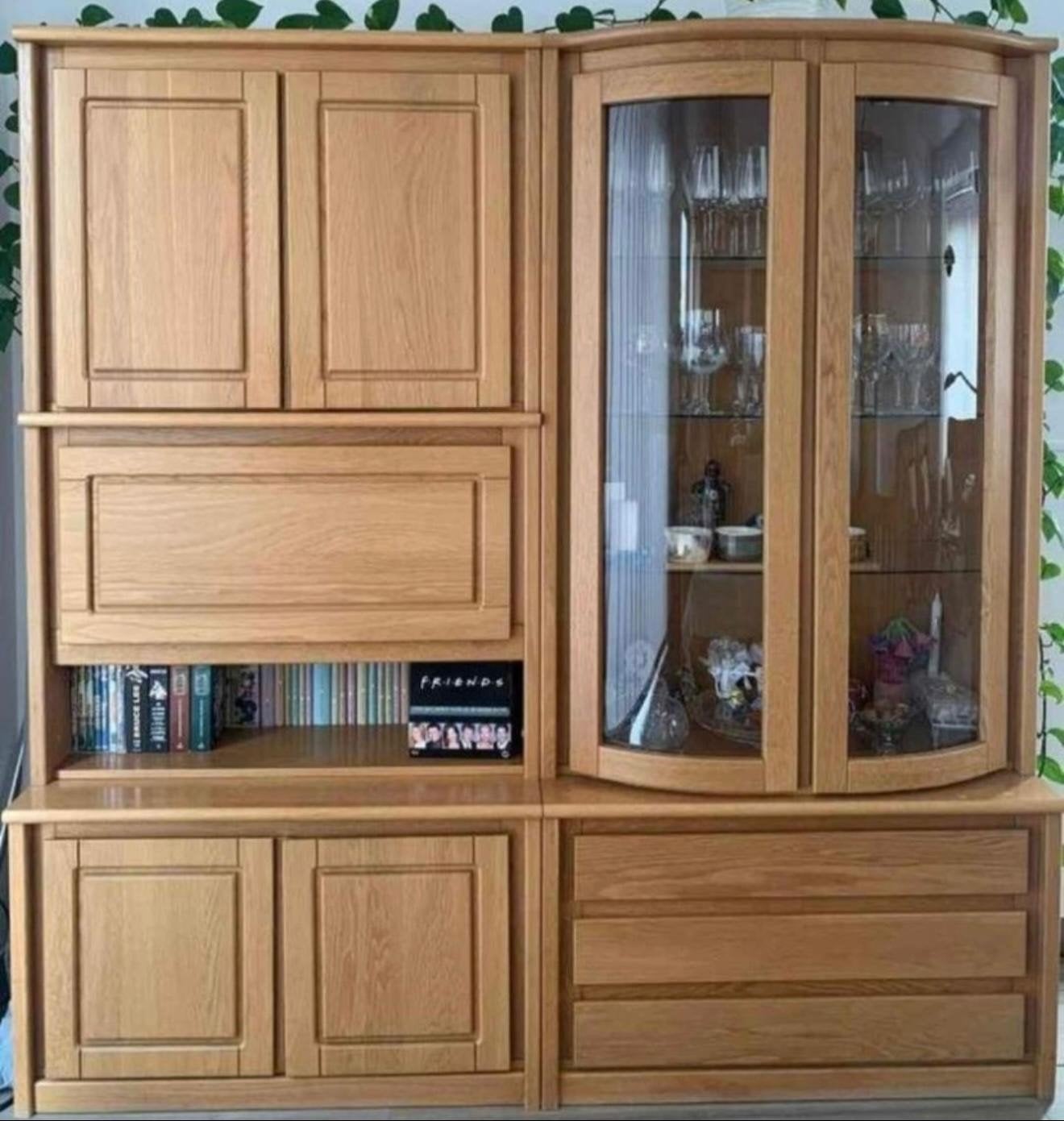 Meuble bar et meuble vitrine bois de chêne prix à discuter, Maison & Meubles, Enlèvement, Utilisé