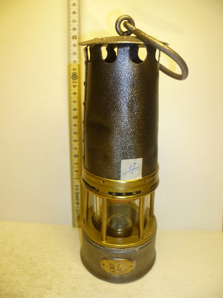 Mijnlamp nr 84 met glaasje Schott & Gen Jena, Enlèvement ou Envoi