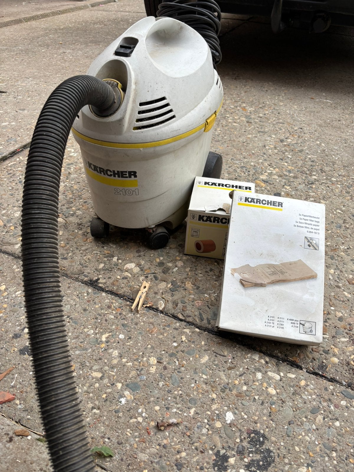 Kärcher 2101 Bouwstofzuiger / Alleszuiger, Doe-het-zelf en Bouw, Ophalen, Gebruikt