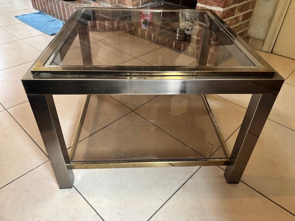 salon tafel, Verre, Vintage, 50 à 100 cm, Carré