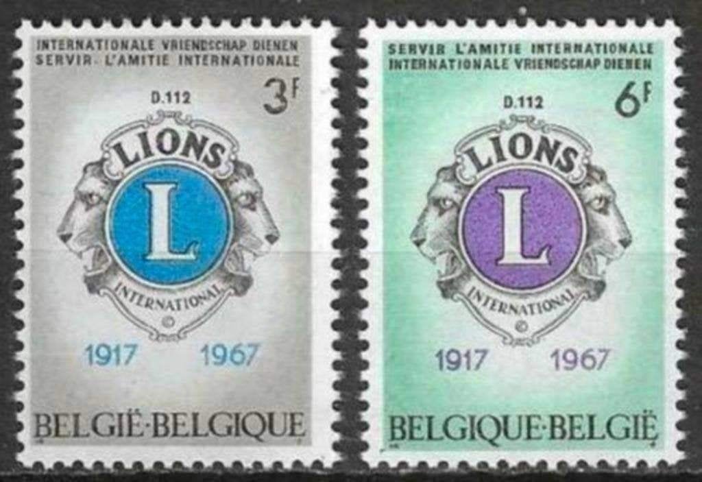 Belgique 1967 - Yvert 1404 -1405 - Lions International (PF), Timbres & Monnaies, Envoi, Non oblitéré, Neuf