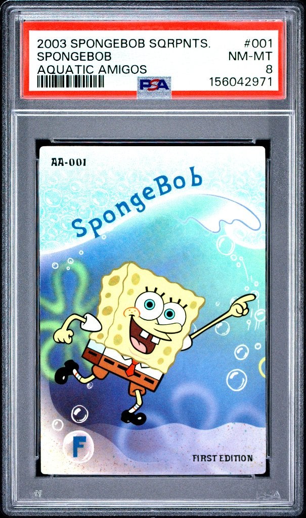 Spongebob Squarepants Aquatic Amigos 1st Edition UD PSA 8 RC, Hobby & Loisirs créatifs, Enlèvement ou Envoi, Comme neuf, Cartes en vrac