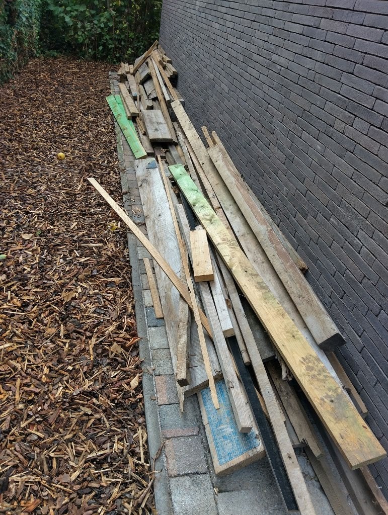 partij hout, Doe-het-zelf en Bouw, Hout en Planken, Ophalen, Gebruikt, 25 tot 50 mm, 250 tot 300 cm