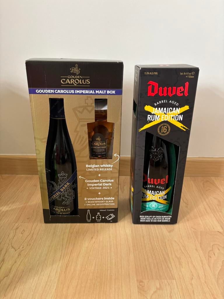 Duvel jamaican Rum & Carolus imperial dark, Ophalen, Zo goed als nieuw, Duvel