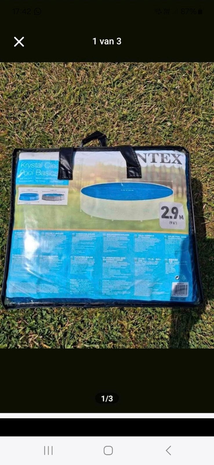 Bubbelfolie zwembad Intex nieuw, Ophalen
