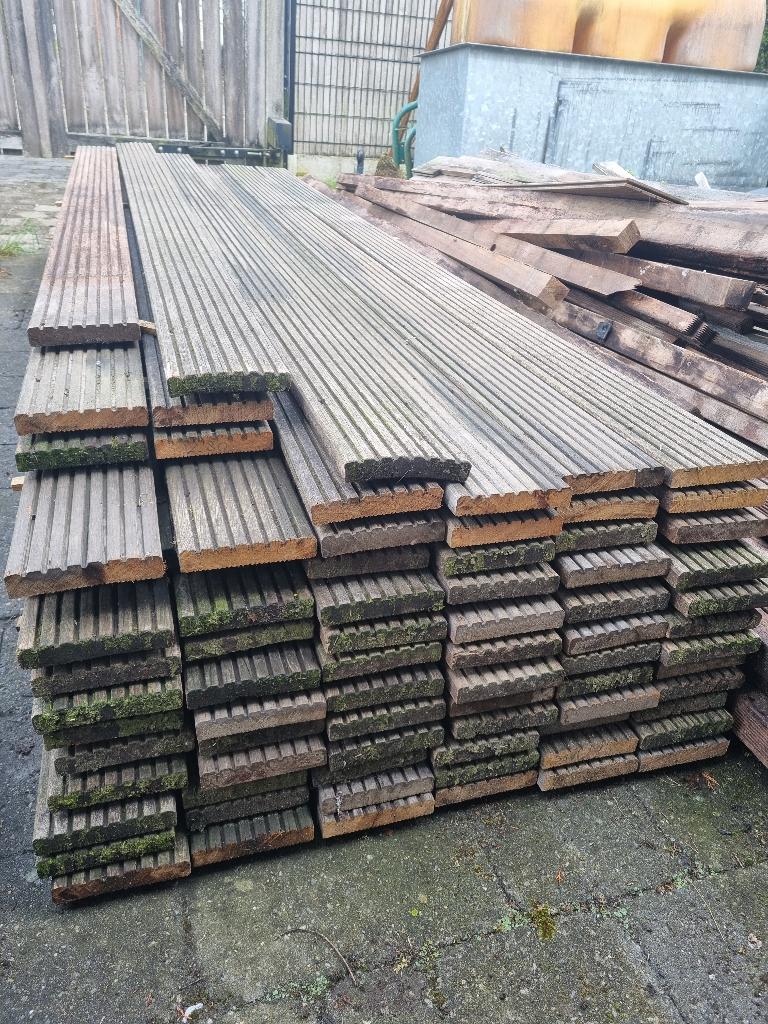Terrasplanken Bankirai 27mm dik 38m² - lange lengtes, Jardin & Terrasse, Terrasses, Utilisé, Bois, Enlèvement