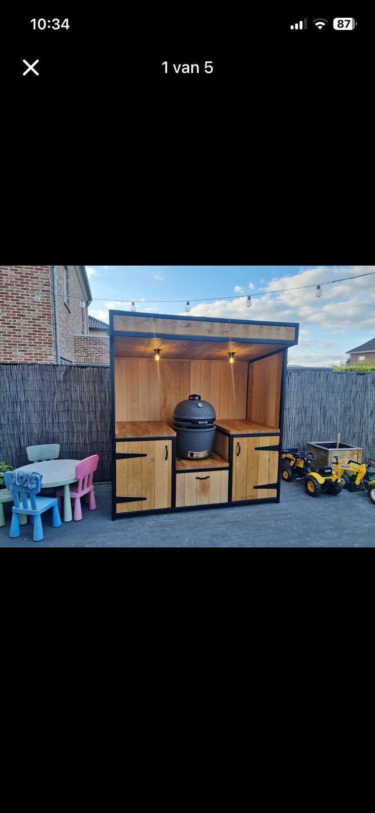 Buitenkeuken eik, Tuin en Terras, Ophalen, Nieuw, Vrijstaand