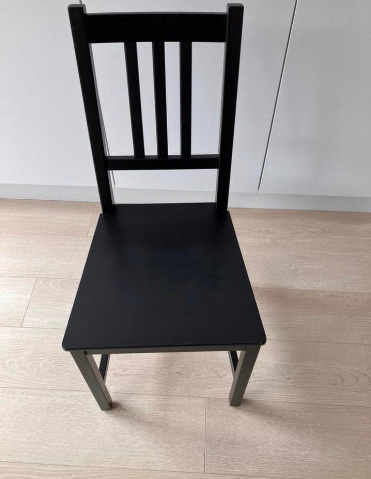 8 zwarte stoelen ikea stefan, Maison & Meubles, Enlèvement, Comme neuf, Noir