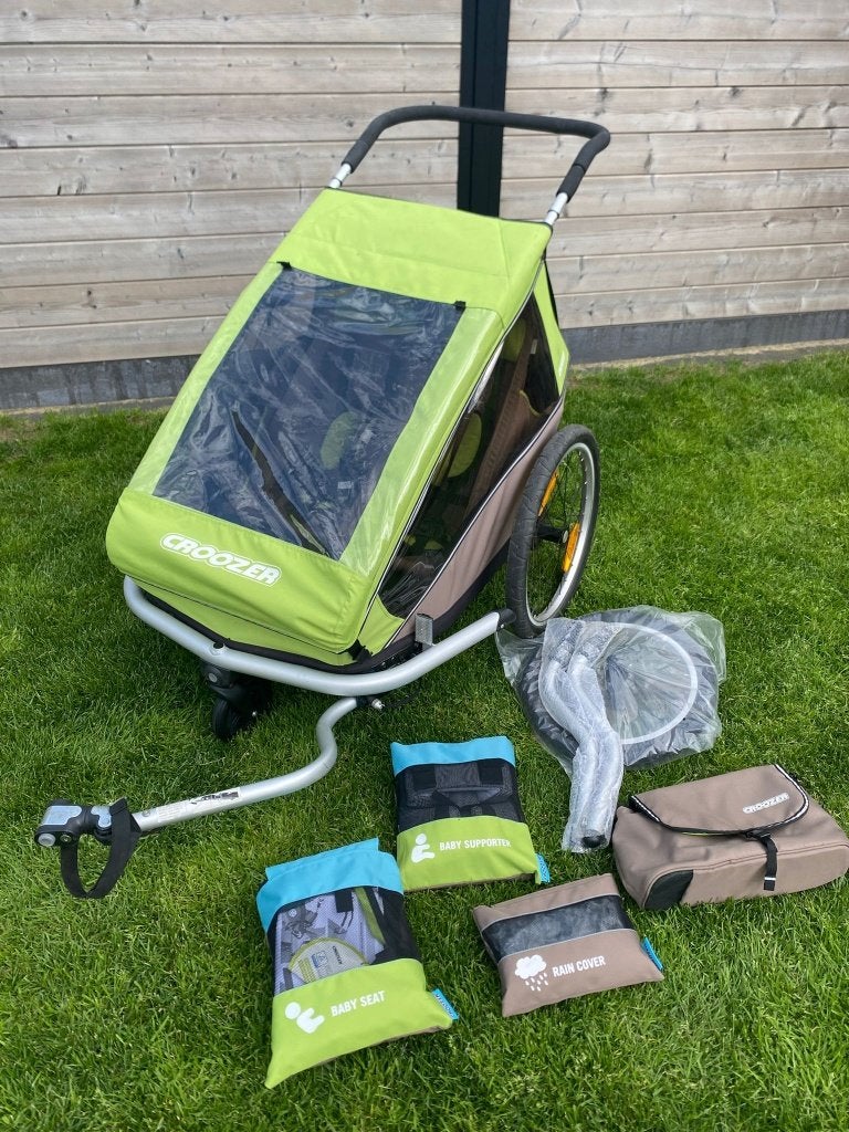 Croozer fietskar voor 2 kinderen inclusief veel accessoires, Ophalen, Gebruikt, Opvouwbaar, Kinderkar