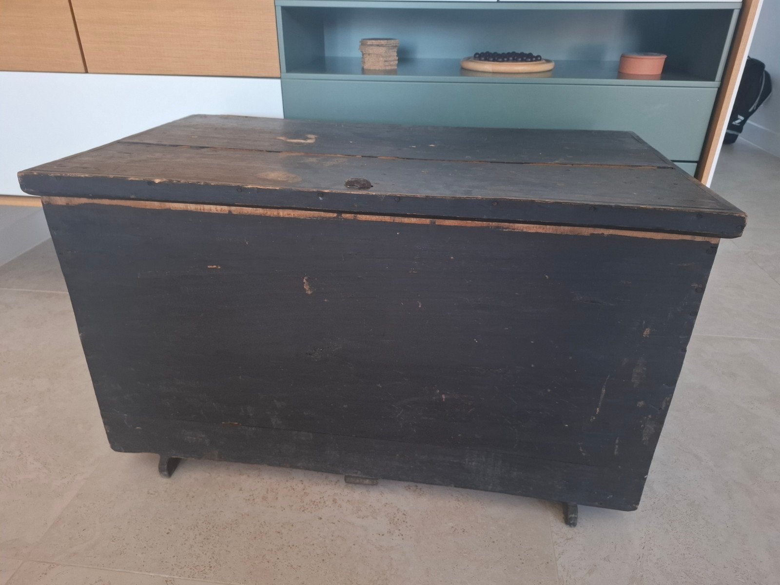 houten kist, Huis en Inrichting, Woonaccessoires | Kisten, Ophalen, 50 – 75, Gebruikt, 50 tot 100 cm