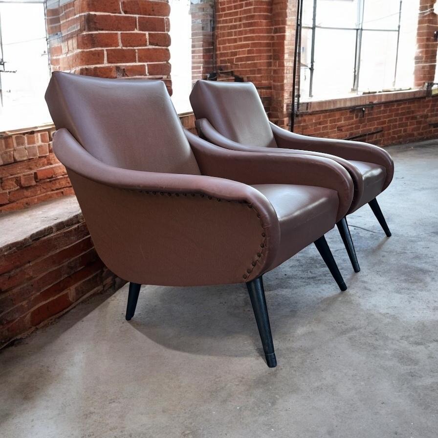 set van 2 vintage éénzitten/ retro lounge fauteuils, Antiek en Kunst, Ophalen