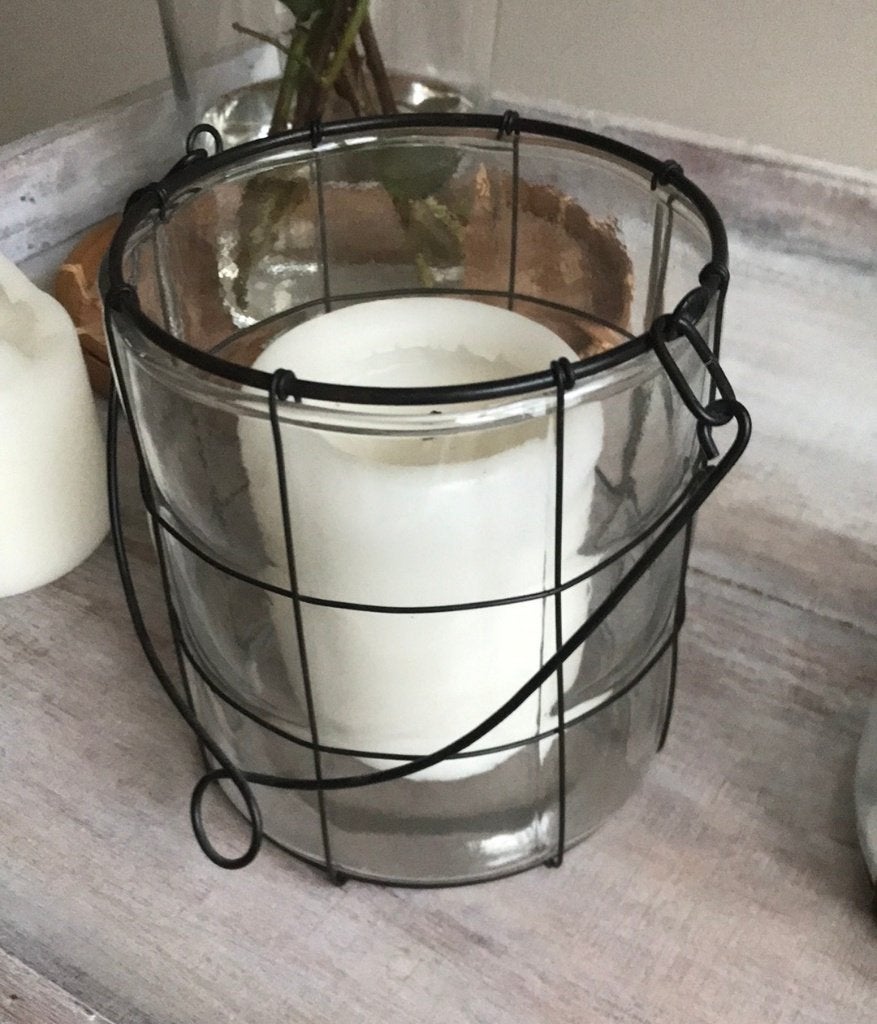 Glazen lantaarns, Ophalen, Zo goed als nieuw, Glas, Kaars