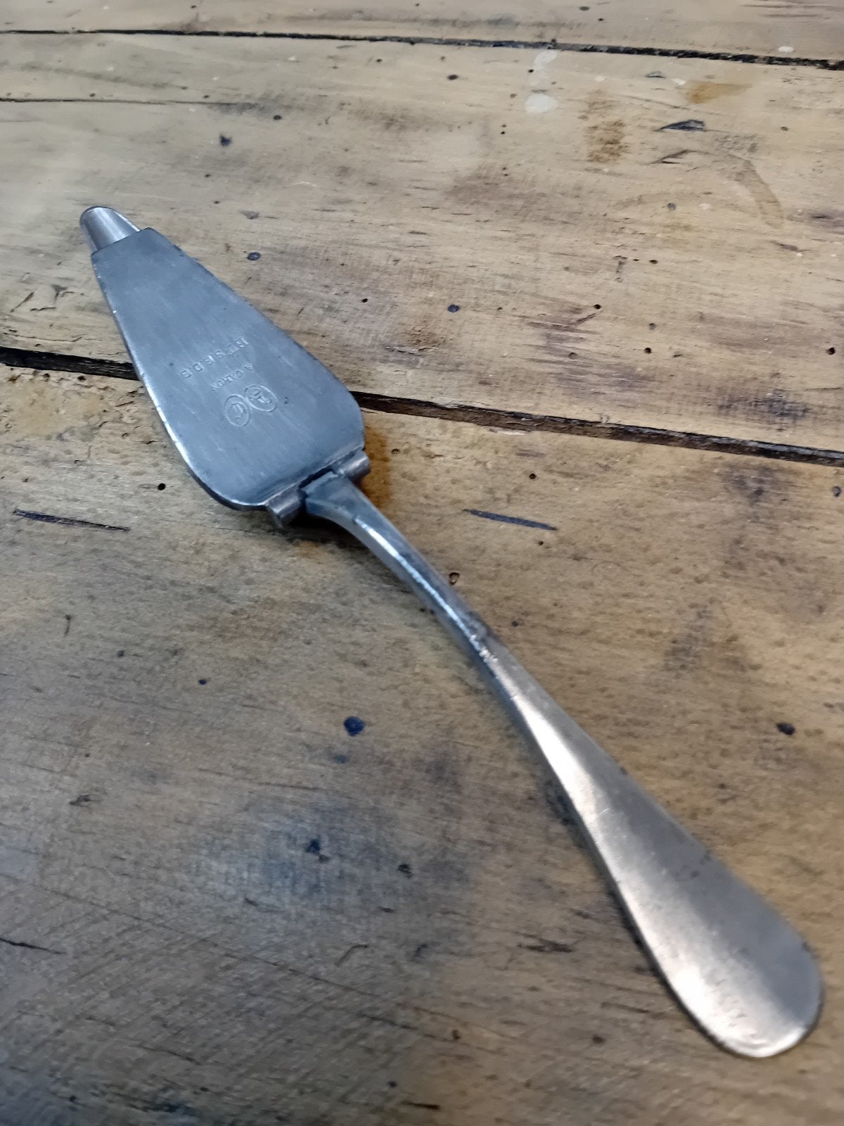 Zeldzame oude medische lepel Caron Pewter 19e-eeuws leren dr, Antiek en Kunst, Ophalen of Verzenden