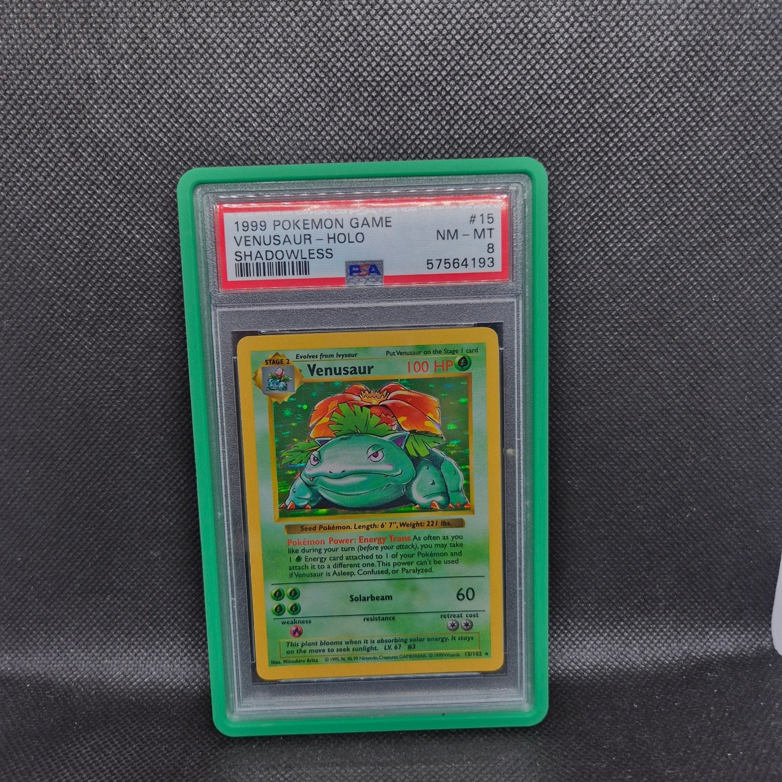Venusaur Holo Shadowless Base PSA 8, Enlèvement ou Envoi