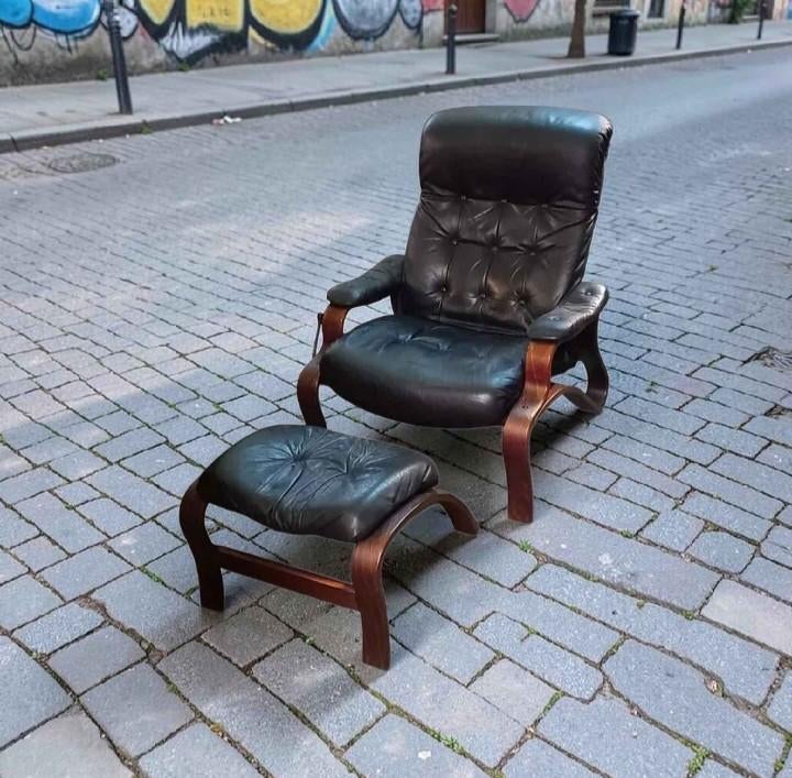 Fauteuil Vintage Skoghaug industri Norway 1960's, Enlèvement