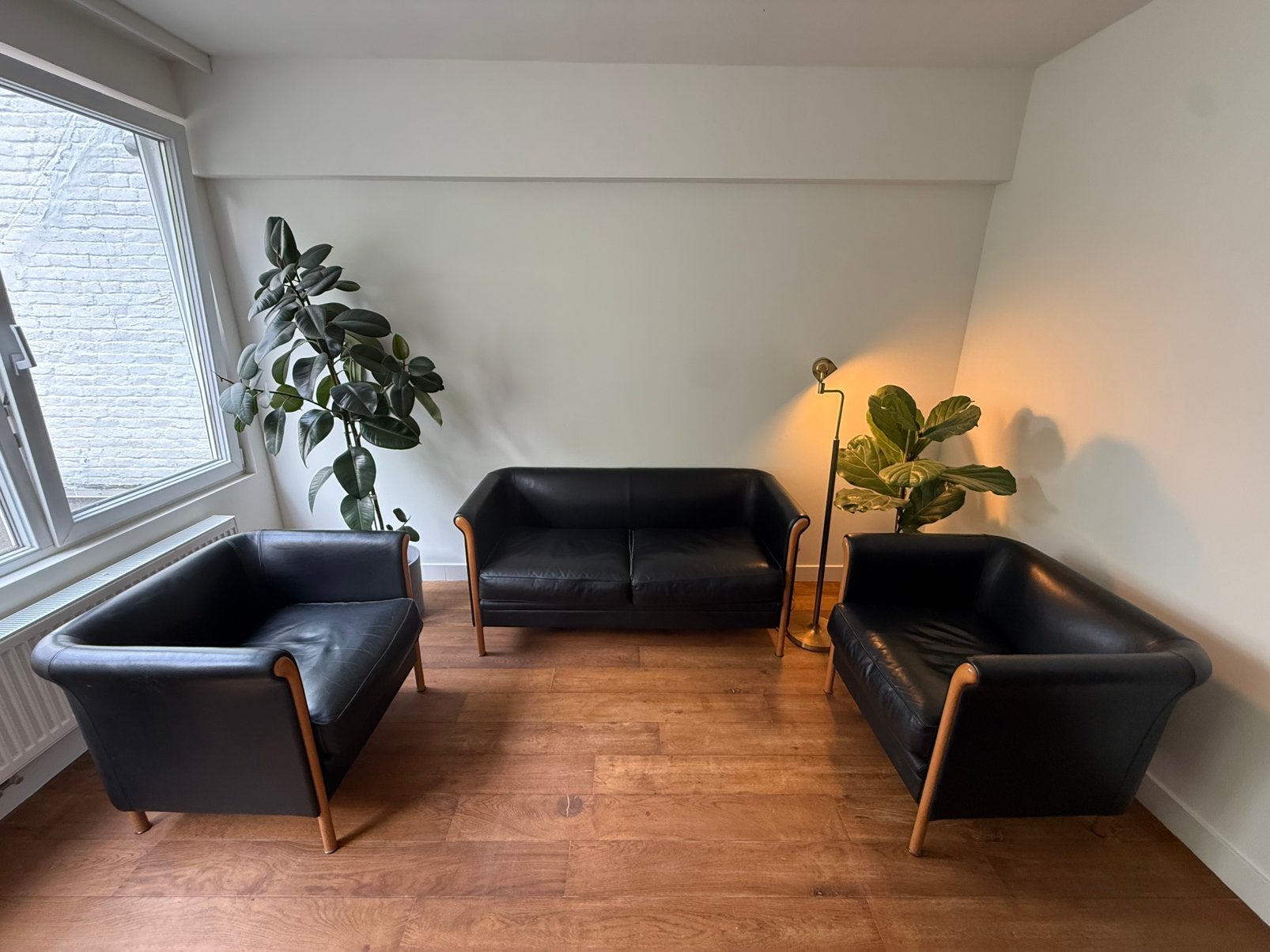 Leather club set by Antonio Citterio, 1980s, Antiek en Kunst, Ophalen
