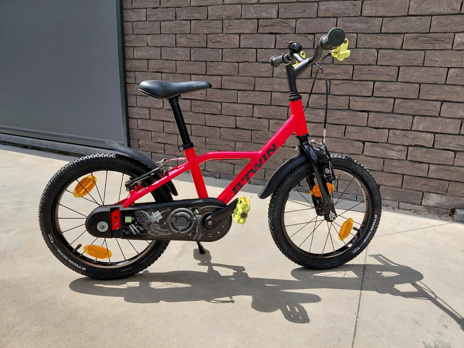kinderfiets 16 inch 4-6jaar, Ophalen, Velgrem, B-Twin, 16 tot 20 inch