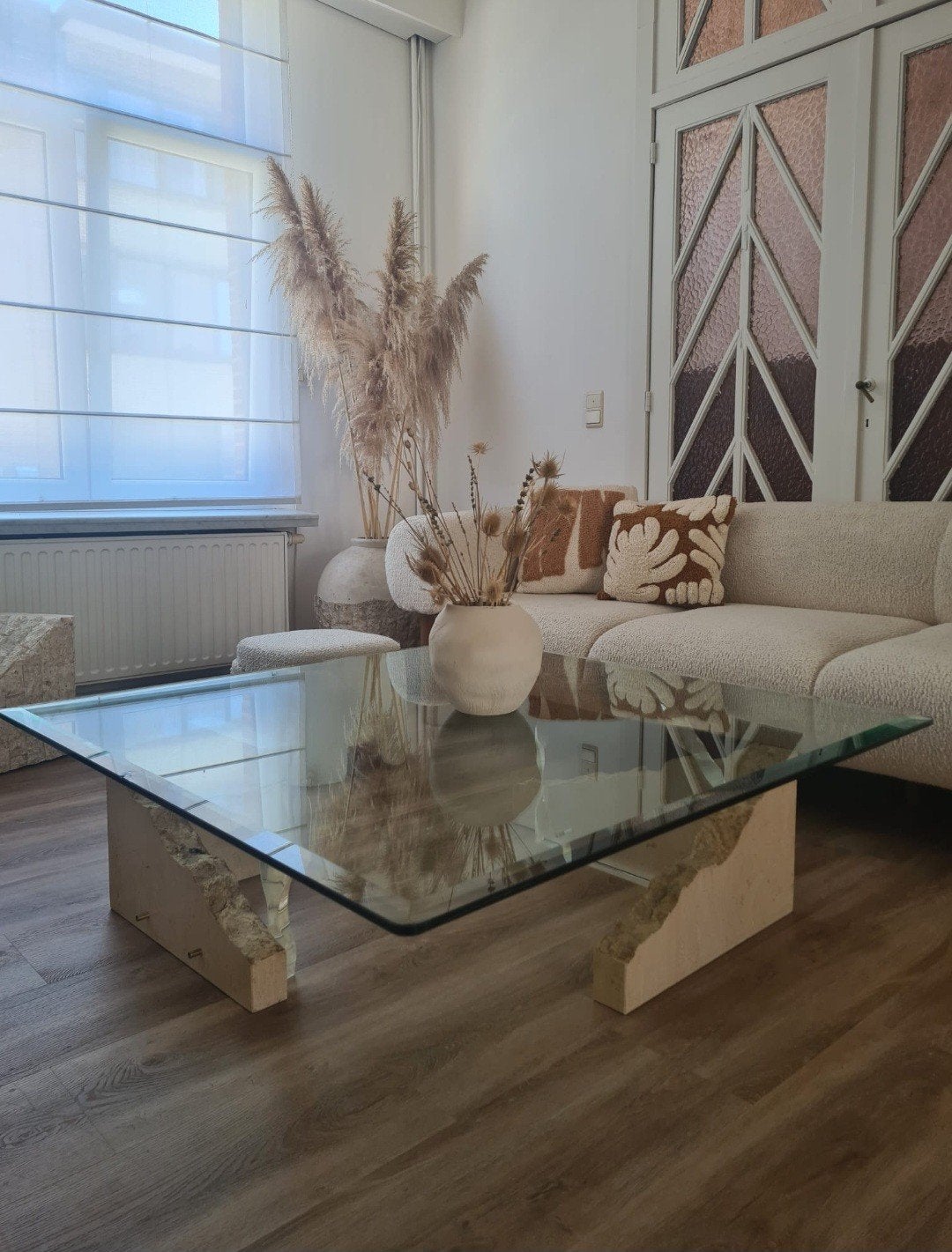 Table basse en verre Traventin, Enlèvement, Verre