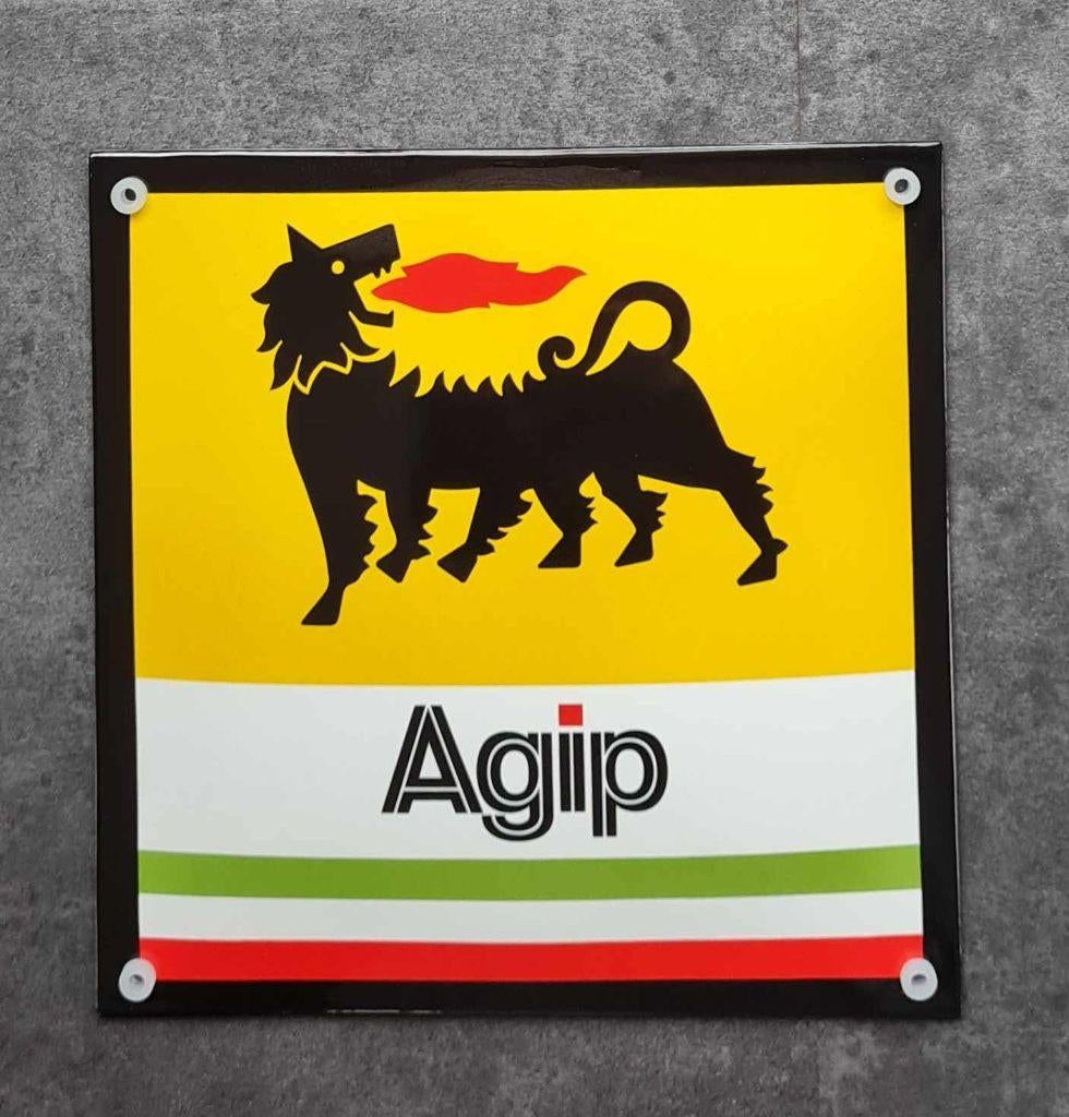 AGIP en Champion emaillen reclame decoratie bord garage, Ophalen of Verzenden, Zo goed als nieuw, Reclamebord