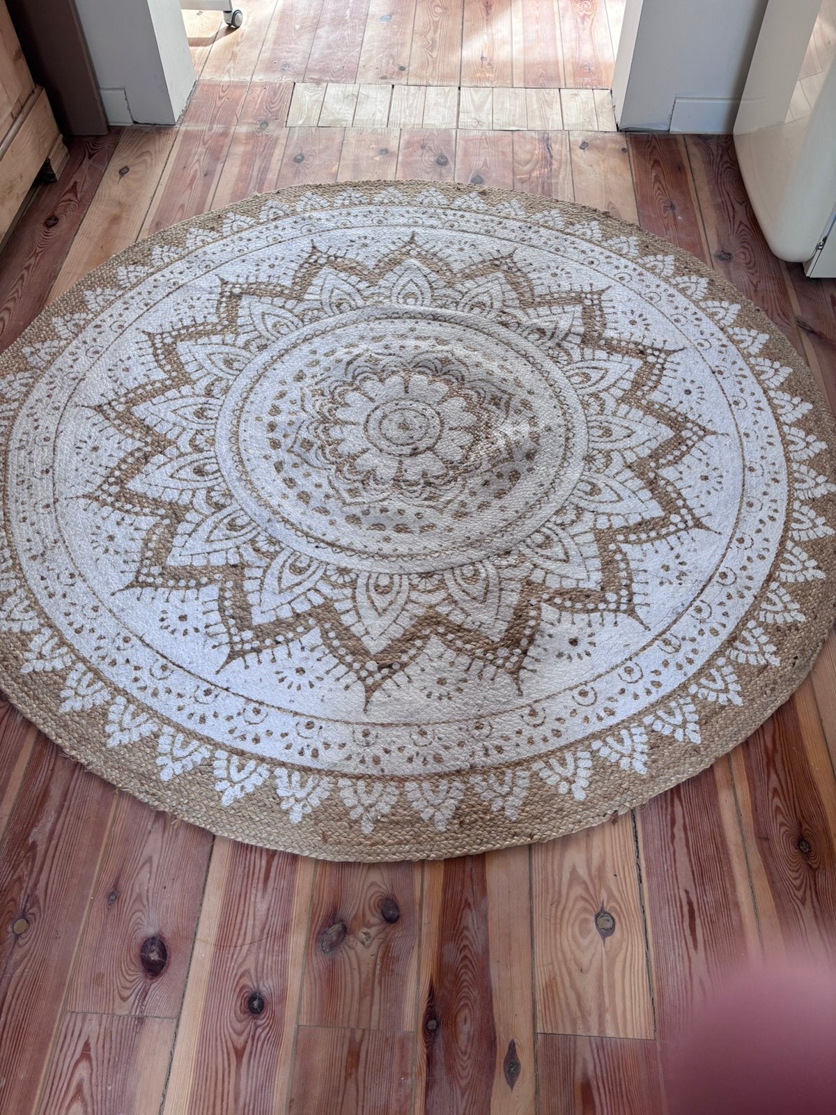 Rond jutte tapijt 1.87m, Huis en Inrichting, Ophalen, Boho, 150 tot 200 cm, Rond
