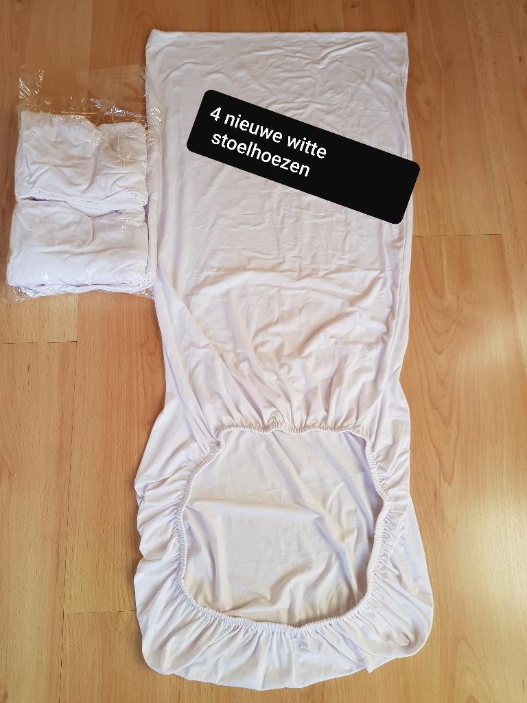 4 nieuwe witte stoelhoezen Nooit, Ophalen of Verzenden, Nieuw