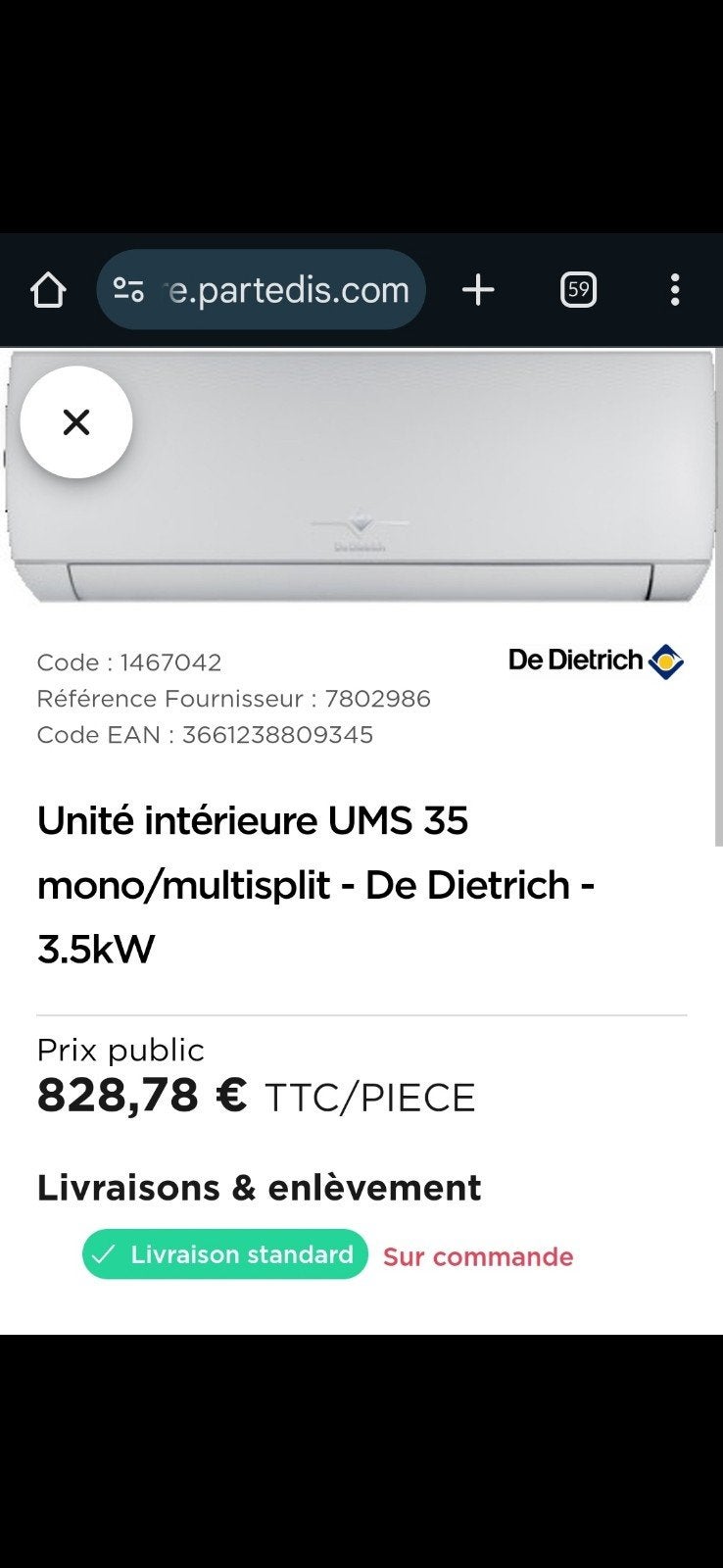 Climatiseur, Electroménager, Climatiseurs, Ventilation, Télécommande, Enlèvement